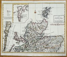 Original 1722 Antique Map SCOTLAND North Part  Engraved for  Camden's Britannia picture