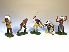 Elastolin 70mm set of 5 Native American Warriors Custom Painted. picture