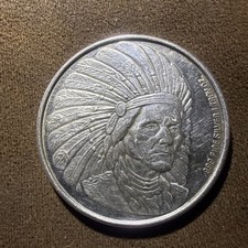 1992 1 Oz .999 Silver Enviromint Native American Chief Round American Medallion picture