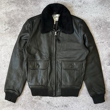 NEW Schott NYC LCPLANE Leather Pilot Bomber Jacket Detachable Fur Collar Black M picture