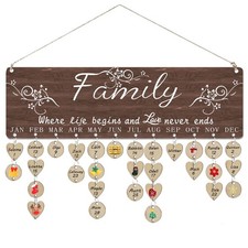 Wooden Birthday Calendar for Grandma Mom picture
