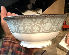 Lenox Westmore Bone China Bowl White/Gray Floral Dishwasher Safe 7in MPN 840787 picture
