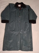 Vintage Tally Ho Women’s Weather Slicker Long Lined PVC Rain Coat Snap Front picture