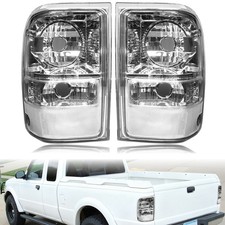 Pair Chrome Tail Lights For 2001-2011 Ford Ranger Driver and Passenger Side picture