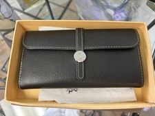 Hermes Dogon Togo Black Pebbled Leather Trifold wallet picture