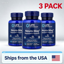 3pc Life Extension Neuro-Mag,Magnesium L-Threonate, 90 Capsules Vegetarian- picture