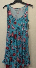 Torrid Super Soft Knit Blue Floral Butterfly Sleeveless A-Line Dress Size 0 picture