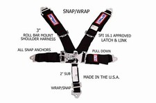 RJS RACING SFI 16.1 5PT LATCH & LINK HARNESS BELT  BLK 50502-18-06-CSE SNAP picture
