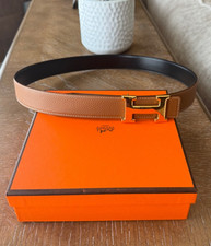 Hermès Reversible H Belt 32mm Gold Brown ,Black,  Gold Buckle Size 85 picture