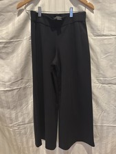 Christian Siriano Dress Pants Womens L Black Wide Leg Ponte Pull On Stretch picture