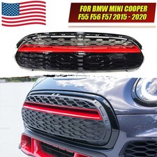 GLOSS BLACK RED GP STYLE TRIM FRONT GRILLE For 2014-2021 MINI COOPER F55 F56 F57 picture