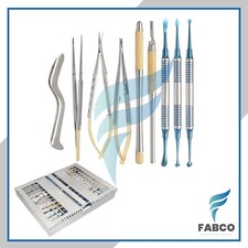 Dental Micro Oral Surgery Instruments Kit 10 Pcs Blue German Steel Dental Tools picture