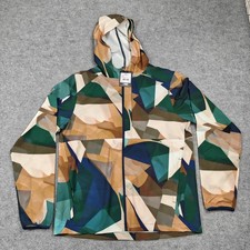 DSG Windbreaker Jacket Mens Medium Green Full Zip Run Mesh Dark Green Shapes picture