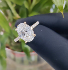 2.55 CTW Oval Cut Lab-Grown Diamond Hidden Halo Ring – E VVS IGI Certified picture