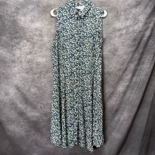 Betsy Lauren VTG 90s Teal Ditsy Floral Midi Button Front Dress Size 20 Cottage picture