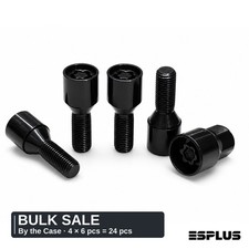 24 Pcs Black M12x1.25 Cone Seat Wheel Locks Bulk 4 Boxes x 6 for Jeep Cherokee picture