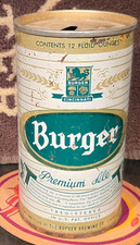 1964 BURGER PREMIUM ALE EARLY STEEL PULL TAB BEER CAN BURGER CINCINNATI OHIO picture
