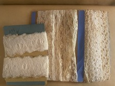 22.5 Yds Antique Lace Trim Lot David Peister NY Original Store Card Rare picture