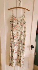 JOULE ENERGY Vintage 90s Rayon Floral Maxi Dress Size M Sage Green Botanical picture