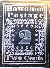 1978 Hawaiian Postage Missionary $0.02 Vtg-0.925 Starling Silver 10 Gram Art Bar picture