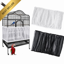 RAINFLOW 2 Pack Bird Cage Seed Catcher Adjustable Skirt Guard Cover Nylon Mesh picture