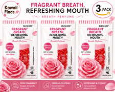 [ x3 ] Kobayashi Breath Care Breath Parfume Rose  50 tablets Refreshing Capsule picture