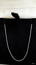 14k white gold 1.08gm box chain necklace 18 in spring ring closure signed  picture