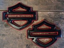 Harley davidson 2pc Metal CVO Tank Emblems Badges  New black-red picture
