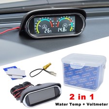 2 in 1 LCD Car Meter Digital Water Temp Gauge + Voltmeter 12V/24V Universal picture