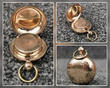 Dennison A.L.D 9ct Gold Filled Sovereign Coin Case Holder, Antique Pendant Fob picture