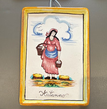VIETRI Autumno Italy Hand-Painted Decorative Tile Figural 9/34” x 6 3/4” Autumn picture