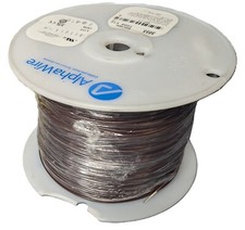 1000' Alpha 3055 BR001 18AWG Stranded HookUp Wire Brown PVC UL1007/1568 300V NEW picture