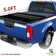 FIT FOR 2005-2023 NISSAN FRONTIER TRI-FOLD TONNEAU COVER KIT 5FT SHORT BED BLACK picture