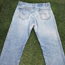 Vintage Levi's 505 Orange Tab Jeans Mens 38x32 (Fits 36x32)Light Denim USA Made picture