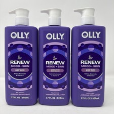 3x OLLY Renew Mood + Skin Body Wash Jasmine Bergamot 17oz Lot of 3 NEW 51oz picture
