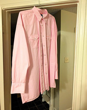 Vintage Wrangler Men’s Big & Tall 3XL Pink Geometric Pearl Snap Long Sleeve picture