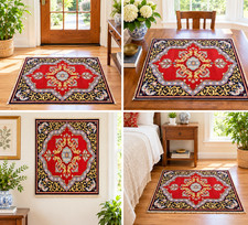 NATURAL WOOL Old HandWoven Oriental Rug,IN size OF 2'3