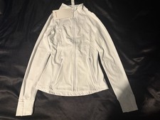 Lululemon white  Define women’s track  Jacket Size 2 Full Zip pockets stretch  picture