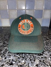 Vintage Nike Miami Hurricanes Hat Cap Circle Design Swooshflex Green Y2K H20 picture