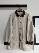 Vintage L.L.Bean Men's Lined Field Jacket Button Front Corduroy Collar Beige XXL picture