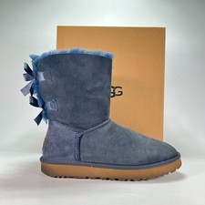 UGG W Bailey Bow II Navy Blue Sheepskin Pull On Winter Boots 1016225 Womens Sz 9 picture