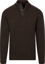 Barbour Men’s Brown Half-Zip Sweater Holden MKN0837 100% Merino Wool picture