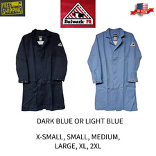 Bulwark FR Concealed Snap-Front Lab Coat Flame Resistant Blue NEW picture