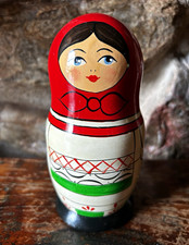 Vintage Russian Matryoshka Nesting Dolls 4ps Fairy Tale Wooden Hand Painted picture