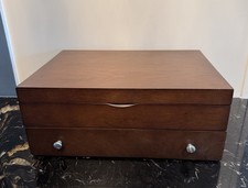 REED AND BARTON Mahogany Ornate Silver Flatware Jewelry STORAGE CHEST BOX picture