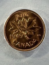 1949 Canada 1 Cent Graded MS 65 RD by ANACS picture
