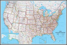 United States US-USA Wall Map Poster Classic Blue Edition by Swiftmaps picture