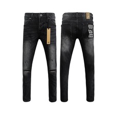 KSUBI Men's Washed black Ripped Letter Printing Pants Jeans size 32 KJ20 picture