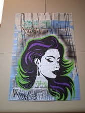 Supermodel Painting On NYC Train Map - 23 x 34 Inches - Original  picture