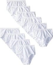 10 Pack Fruit of the Loom Cotton Brief Panty White Womens Sz~ 6 ~7 ~ 8 picture